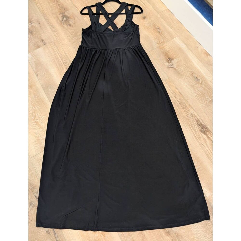 Torrid Black Sleeveless Crisscross Babydoll Maxi Dress Size 0 Large Formal - Picture 4 of 11